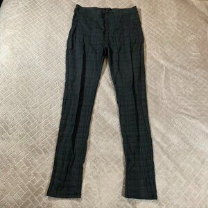 Sanctuary Womens Medium Pants Dark Green Plaid Pull On Skinny Academia Nerdy